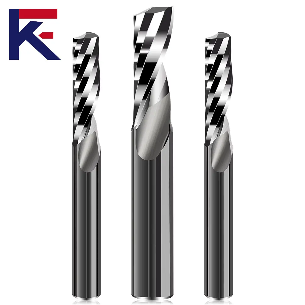 KF Tungsten Carbide Single Flute Spiral Milling Cutter For Wood Cutting