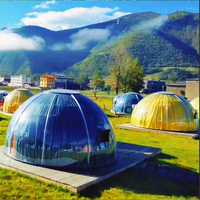 Dôme en polycarbonate transparent de 3 m, tente de glamping de luxe, hôtel en tente avec salle de bain pour vivre ou manger