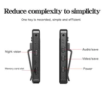 Caméra corporelle Full HD Mini caméra pour vision nocturne Enregistreur vidéo de sécurité Clip dorsal Action Sport Wifi Caméra corporelle avec audio