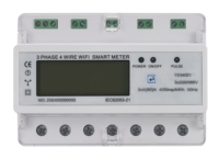 Compteur d'énergie intelligent triphasé 380V à quatre fils 7P avec relais, lecture et contrôle à distance par WIFI, montage sur rail DIN, compatible avec l'application