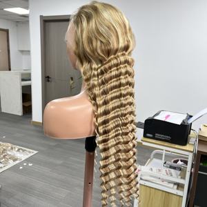 Perruque en <span class=keywords><strong>cheveux</strong></span> humains avec dentelle frontale complète 13x6, vague profonde, densité 200%, couleur 30/613, produits en gros personnalisés, vente de <span class=keywords><strong>cheveux</strong></span> vietnamiens - Product Image 3