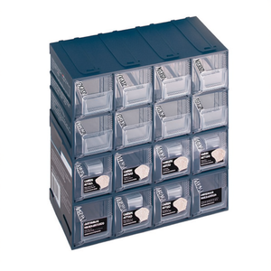 Drawer Cabinet Label Cab Tool <b>Containers</b> 4 Tier <b>Stackable</b> <b>Storage</b> With Transparent Drawers For Workshop Organization - Product Image 1
