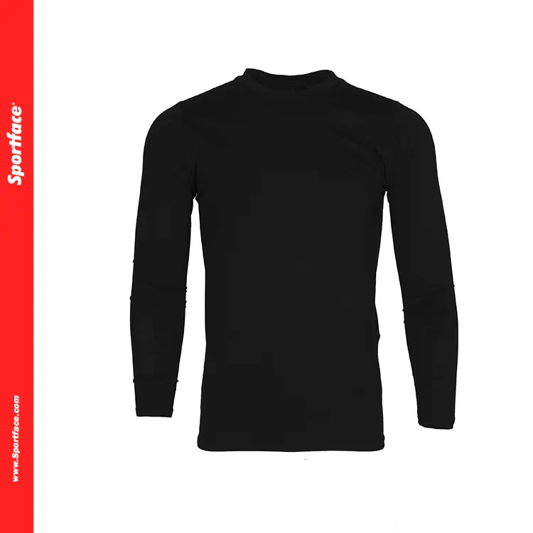 Sportgesicht Baumwolle Polyester Herren langärmeliges T-Shirt, individuelles Vollärmeliges T-Shirt für Herren
