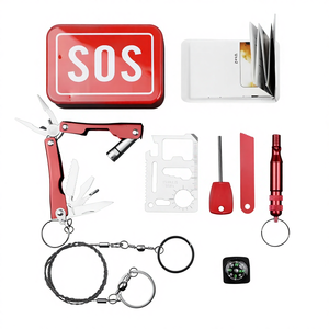 Kit de survie d'urgence <span class=keywords><strong>7</strong></span> en 1 avec métal pour les voyages, le camping, l'escalade, la randonnée, le vélo, l'équipement <span class=keywords><strong>EDC</strong></span>, utilisation en extérieur - Product Image 3