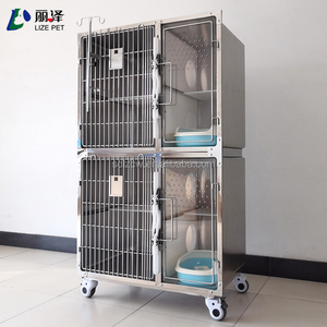 Jaulas para Gatos Veterinarias de Acero Inoxidable 304, Lujosas, Grandes, de 2 Niveles, 4 Puertas, Resistentes, Precio de Fábrica, Jaulas para Gatos al por Mayor con Baño - Product Image 3