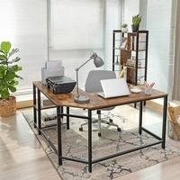 Nouveau moderne maison meubles coin étude L forme bureau métal bois table d'ordinateur