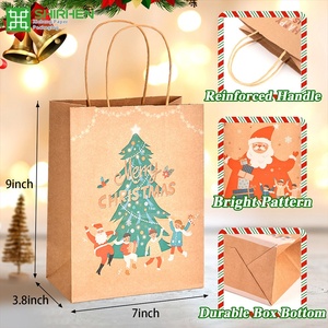맞춤형 로고 크리스마스 크라프트지 식품 선물 포장 종이 가방 - Product Image 3