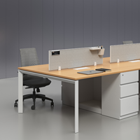 Panneau de séparation de bureau moderne en tissu avec cadre en aluminium mince de 12 mm, absorption acoustique, fixation au bureau, pour salles de conférence