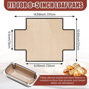 Quick Shipment Reusable <b>Silicone</b> Bread Loaf Pan Liners Food Safe Nonstick <b>Baking</b> Liner <b>Baking</b> Mats for 9.5 X 5 Inch Loaf Pan - Product Image 2