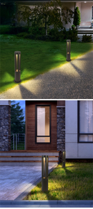 Lampadaire LED autoportant en acier Corten, style Art déco, étanche, avec finition rouille, pour usage intérieur/extérieur - Product Image 4