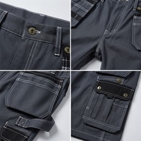 Shorts de travail en toile de coton multi-poches robustes pour hommes, pantalons de travail pour chantier