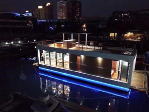 Ponton <span class=keywords><strong>de</strong></span> maison <span class=keywords><strong>de</strong></span> luxe <span class=keywords><strong>de</strong></span> 11.5m Yacht flottant en aluminium pour le divertissement et les loisirs avec moteur hors-bord - Product Image 3