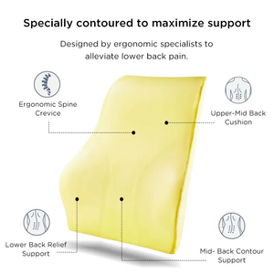 Almohada de soporte lumbar/cojín trasero, <span class=keywords><strong>respaldo</strong></span> ortopédico de espuma viscoelástica <span class=keywords><strong>para</strong></span> asiento de automóvil, silla de oficina/computadora y silla de ruedas - Product Image 2