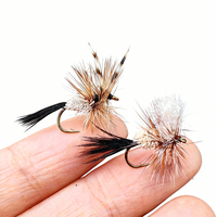Mouches artificielles classiques pour la pêche à la mouche sèche, hameçons en acier barbelés, mouches artificielles multi-motifs, eau douce, rivière, ruisseau, truite, poisson-chaudron, équipement de pêche OEM