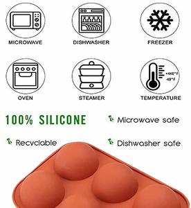 <span class=keywords><strong>Moule</strong></span> <span class=keywords><strong>à</strong></span> gâteau en silicone semi-circulaire de grande taille, personnalisé en usine, 6 cavités, antiadhésif, pour chocolat et gâteaux - Product Image 3