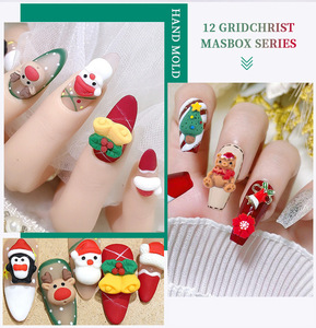 Suministros para <span class=keywords><strong>Uñas</strong></span> Personalizados al por Mayor, 12 Rejillas, Dijes Navideños para <span class=keywords><strong>Uñas</strong></span>, Resina Acrílica, Campana <span class=keywords><strong>de</strong></span> Dibujos Animados, Decoración <span class=keywords><strong>de</strong></span> Diamantes para <span class=keywords><strong>Uñas</strong></span> - Product Image 5