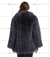 Parka Chaude d'Hiver pour Femme en Fausse Fourrure de Renard Moelleuse, Luxe Écologique, Grande Taille, Traitement Teint