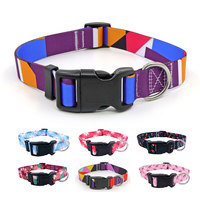 Collier pour chien à motif géométrique réglable, polyester, style moderne, fermeture à boucle, colliers pour animaux de compagnie toutes saisons