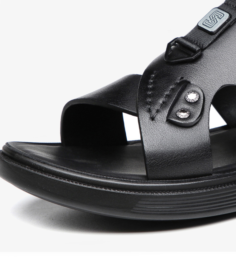 Summer Beach Sandals Slippers for Men Leather PU Casual Sandal Slippers