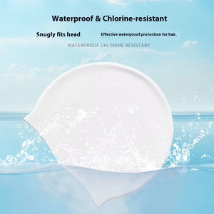 Cuffia da Nuoto Extra Large in Lattice Morbido per Nuotatori Fitness (Uomo e Donna), Rinforzata per Allenamento, Cuffia Doccia Elastica Resistente, Nera - Product Image 4