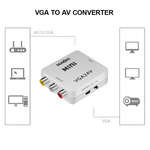 Bộ Chuyển Đổi <span class=keywords><strong>VGA</strong></span> Sang AV <span class=keywords><strong>RCA</strong></span> Mini 1080P Màu Trắng Bán Chạy Với Bộ Chuyển Đổi VGA2AV Âm Thanh 3.5Mm Cho Máy Tính Sang TV - Product Image 4