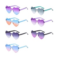 Lunettes de soleil cœur à monture intégrale dégradées Love Jelly Couleurs éclatantes Unisexe pour Fêtes et Événements