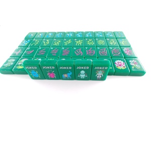 Mahjong américain de luxe vert artistique, tuiles en acrylique, 160 cartes, 4 joueurs, jeu portable élégant de luxe pour adultes, cadeau - Product Image 3