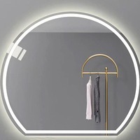 Miroir intelligent semi-circulaire pour salle de bain, coiffeuse, maquillage, éclairage LED, salon de beauté, barbier, cuisine, salon, à suspendre au mur