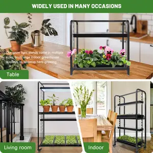 Kit sistema di coltivazione per giardinaggio indoor grow rack shelf con led full spectrum grow light