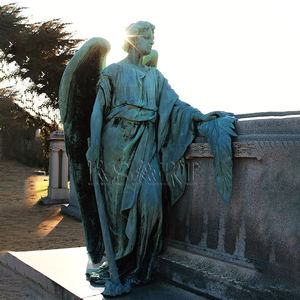 Estatua de bronce de tamaño real para dama <span class=keywords><strong>triste</strong></span> y sentada personalizada, artesanía de Metal para escultura de cementerio al aire libre, técnica de fundición de Adorno - Product Image 4