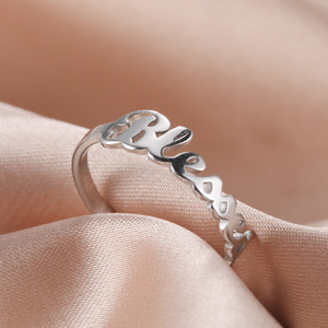 Anillos benditos religiosos de acero inoxidable al por mayor a <span class=keywords><strong>la</strong></span> moda para mujer, anillos de oración de Buena Esperanza chapados en oro de 18 quilates para hombre, regalos de joyería - Product Image 4
