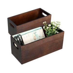 Rustic Wood Open Storage Boxes Holder Box Small Wooden Crate Box