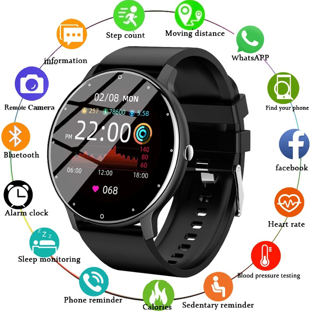 Smart Watch ZL02CPro Touch Screen Heart Rate Blood Pressure Fitness Sport Health Monitoring Smartwatch for Men Women 1.28 Inch