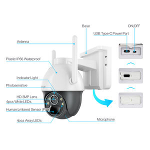 Eseecloud PTZ Überwachungskamera drahtlos <span class=keywords><strong>Motion</strong></span> Network wiederaufladbare Batterie PIR Solar kabellose Sim-Karte 4G LTE PTZ Kamara - Product Image 2
