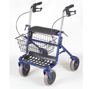 Andador plegable de acero con bandeja y cesta <span class=keywords><strong>para</strong></span> ir de compras <span class=keywords><strong>para</strong></span> terapia de rehabilitación, portátil y conveniente - Product Image 3