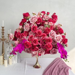Venta al por mayor de bolas de flores de seda para bodas centros de mesa Rosa nueva llegada Bola de flores artificiales - Product Image 1