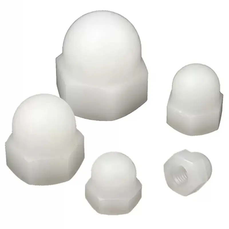 Dadi con tappo a ghianda in Nylon di plastica bianca dado a cupola per adattarsi viti M3 M4 M5 M6 M8 M10 M12 coperchi per bulloni con tappo a dado esagonale