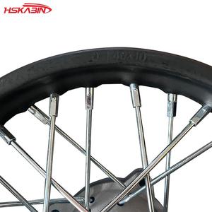 Roues en fer pour moto, 1,40 x 10 pouces, moyeu refroidi par eau, jantes noires - Product Image 5