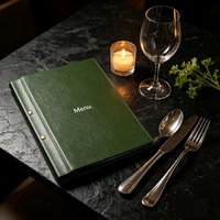 Couvertures de menu en cuir personnalisées PU pour porte-menu, logo personnalisé, dossier de menu alimentaire pour café