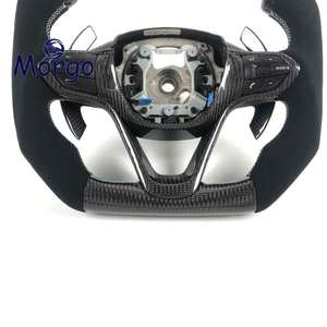 Volant personnalisé pour I8 I3 LED en fibre de carbone avec garniture en aluminium et matériau en cuir - Product Image 4