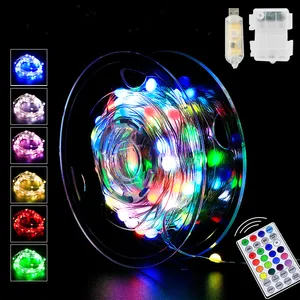 Multicolor Rgb Copper Light Wifi Smart App Control Christmas Led String Lights For Xmas Tree Outdoor Decoration Holiday Lighting