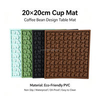 Tapis de table à café en PVC écologique 20x20cm, antidérapant, imperméable, résistant à l'huile, pour barista, café, maison