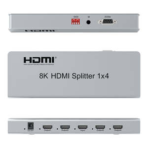 ตัวแยกสัญญาณ <span class=keywords><strong>HDMI</strong></span> แบบ4K 120Hz 8K 60Hz 1x4 7680x432 0/60Hz ตัวแยก <span class=keywords><strong>HDMI</strong></span> <span class=keywords><strong>1</strong></span> <span class=keywords><strong>in</strong></span> <span class=keywords><strong>4</strong></span> <span class=keywords><strong>OUT</strong></span> พร้อม RS232 IR EDID - Product Image 2