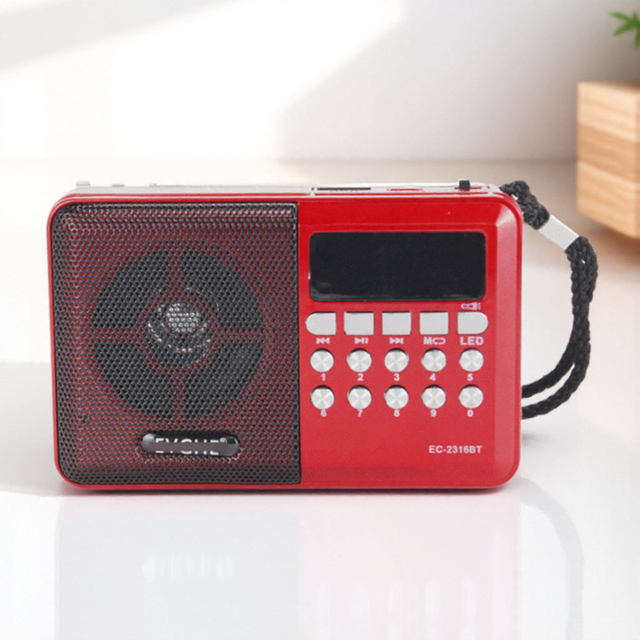 Lightweight Mini Portable MP3 Radio with USB Charging BT Wireless TF Card Slot Plastic Shell