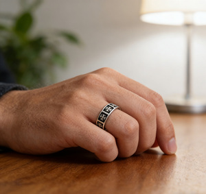 Anneaux de doigt ajustables personnalisés vintage pour hommes et femmes, style punk gothique hipster croate, <span class=keywords><strong>croix</strong></span>, joker, couple - Product Image 6