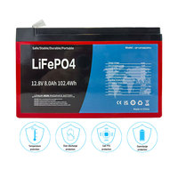 Kotak baterai DIY, penyimpanan energi surya, sistem daya Rumah EBAK 18650 baterai Lifepo4 sel prismatis 12V 8Ah baterai Lithium