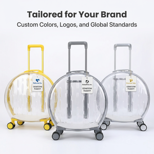 Grosir modis transparan plastik hewan peliharaan kucing casing penerbangan gaya Solid kucing portabel tas bagasi untuk keluar dan perjalanan - Product Image 5