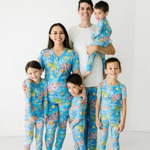 Women Bamboo Pajamas Set Long Sleeve Soft Breathable Loungewear Custom Logo Family Matching Spring <strong>Summer</strong> Holiday Sleepwear <strong>Pjs</strong> - Product Image 1