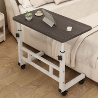 Table de lit d'hôpital en bois massif réglable, bureau pivotant, bureau d'étude, fonctions latérales, bureau debout mobile multifonction moderne