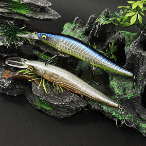 Top Right M253 110mm 18g Jerkbait Galleggiante Minnow con Sonagli, Esca <span class=keywords><strong>per</strong></span> Pesca al Bass in <span class=keywords><strong>Mare</strong></span> e Lago, Esca Rigida con Ami - Product Image 4